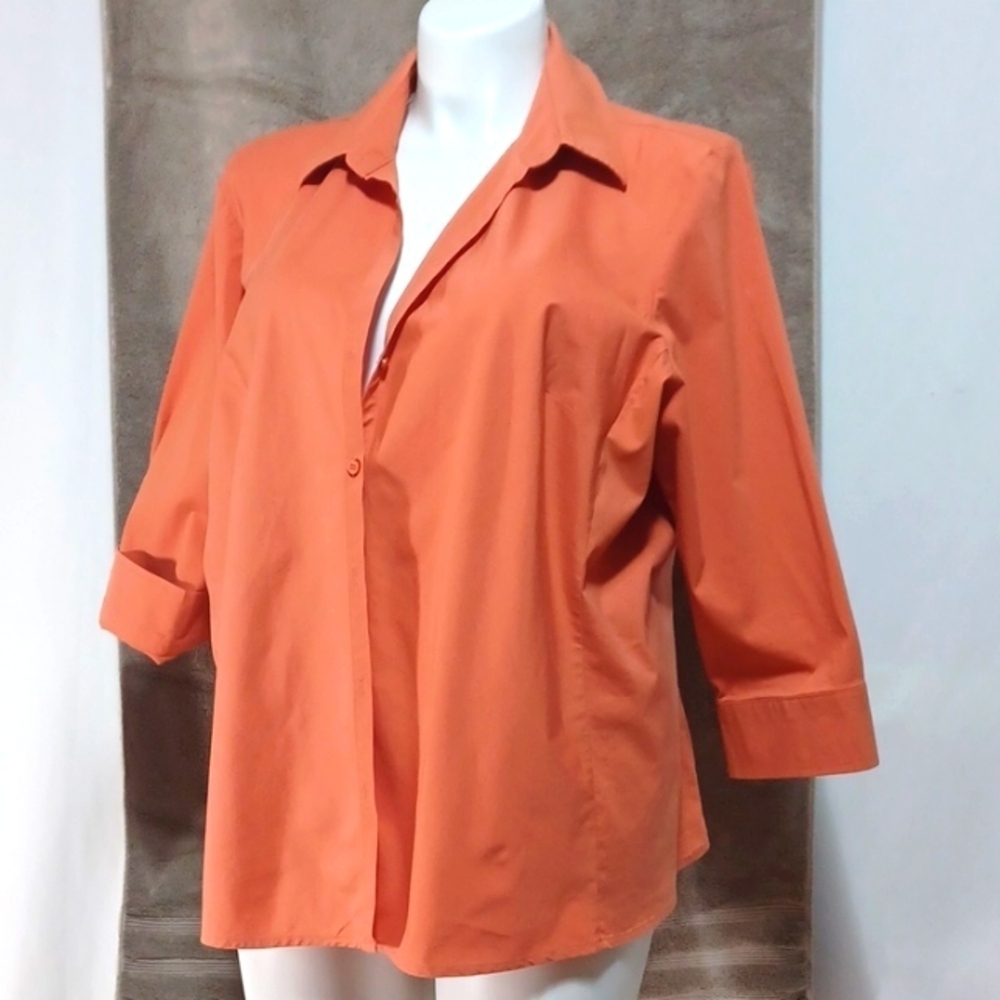 WORTHINGTON TOP SIZE 3X IN A BEAUTIFUL ORANGE COTTON POLYESTER SPANDEX